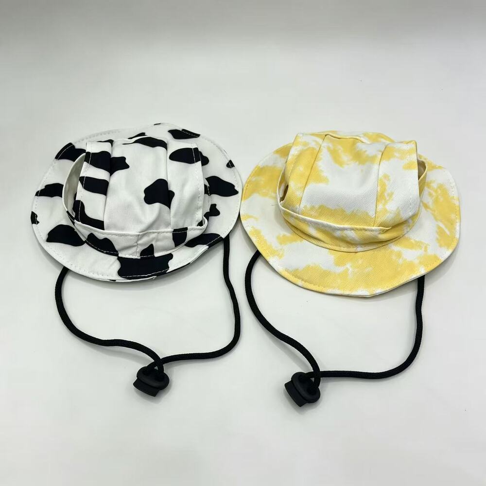 2Pcs Pet Bucket Hat for Cats & Dogs - Sun Protection, Ear-Friendly Design